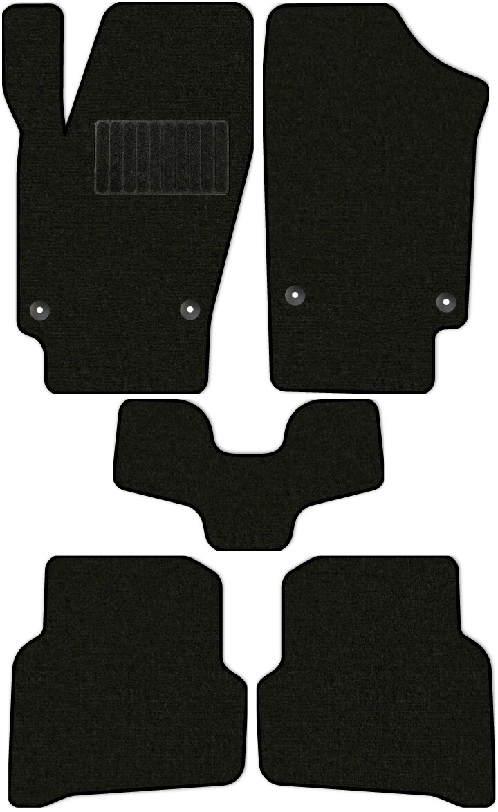 Коврики текстильные "Комфорт" для Volkswagen Polo (седан / 614, 604, 6C1) 2015 - 2020, черные, 5шт.