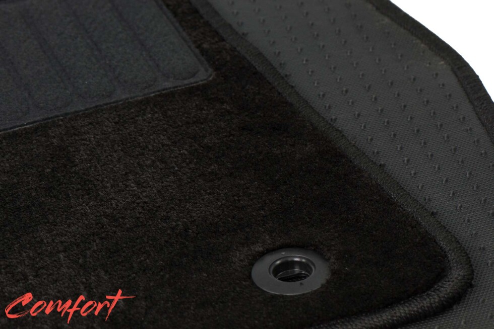 Коврики текстильные "Комфорт" для Volkswagen Polo (седан / 614, 604, 6C1) 2015 - 2020, черные, 5шт.