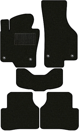 Коврики текстильные "Классик" для Volkswagen Passat VII (седан / B7) 2010 - 2015, черные, 5шт.