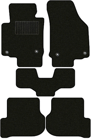 Коврики текстильные "Стандарт" для Skoda Octavia II (универсал / A5) 2008 - 2013, черные, 5шт.